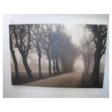 Monochrome Roadway Landscape on Canvas