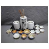 Porcelain Serving Set and Candle Holder Collection