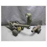 Metal Toy Cannons And Flashlight Set