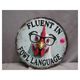Fowl Language Metal Sign With Humor