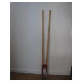 Manual Post Hole Digger with Wooden Handles