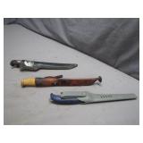 3 Filet Knives with Sheaths