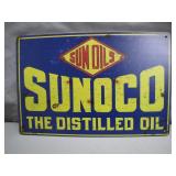 Sunoco Distilled Oil Tin Advertising Sign