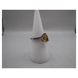 Sterling Silver Ring With Jewel, Size 7