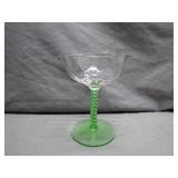 Uranium Glass Stem Champagne Coupe