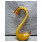Amber-Toned Glass Swan Figurine