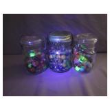 3 Jars of Marbles w/ Uranium Highlights