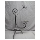 Hand-Forged Iron Scrollwork Candle Holder