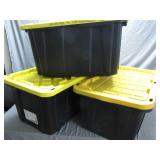 Three HDX 27-Gallon Tough Totes
