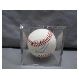 Signed Doc Gooden Baseball in Display Case