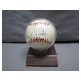Signed Greg Olson Baseball with Display