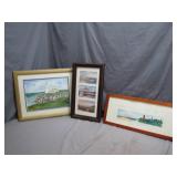 Framed Lighthouse Art and Scenic Views Set