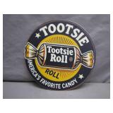 Tootsie Roll Tin Advertising Sign