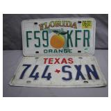 Florida and Texas License Plate Duo