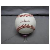 Jim Abbott Signed Baseball with AL Stamp