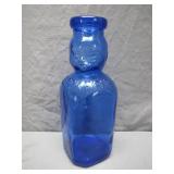 Cobalt Blue Glass Baby Face Bottle