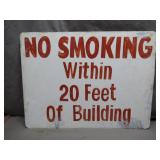 No Smoking Within 20 Feet Metal Sign