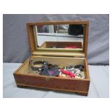 Costume Jewelry in Wooden Box