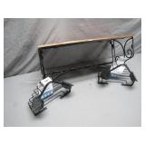 Wrought Iron Shelf With Caddies Set