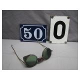 Porcelain Signs With Steampunk Goggles Combo