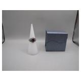 Sterling Silver Ring, Size 5 with Red Stone