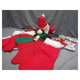Festive Lot of Christmas Stockings and Decor