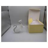 Clear and Glitter Glass Cat Ornament With Box