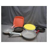 Colorful Cookware Collection with Fry Pans
