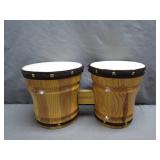 Wood and Skin-Top Bongo Drums