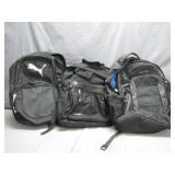Three Sturdy Black Backpacks