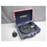 Victrola Turntable with American Flag Case