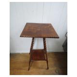 Wooden Two-Tier Side Table with Twist Legs