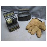 Collectorï¿½s Iron, Bank, and Work Glove Set