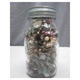 Mason Jar Packed With Jewelry Treasures