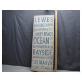 Coastal Sign Featuring Delmarva Beaches
