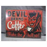 Devil Brand Coffee Tin Sign