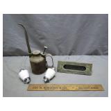 Oil Can, Insulators, and Metal Tool Set