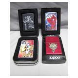 Four Collectible Zippo Lighters