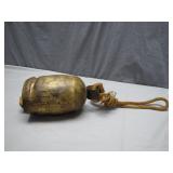 Rustic Brass Animal Bell With Rope