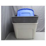 Two Plastic Storage Totes With Lids