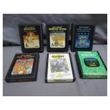 Six Vintage Atari 2600 Game Cartridges