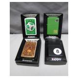 Four Themed Zippo Lighters