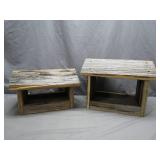 Rustic Wooden Barn-Style Birdhouses Set