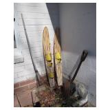 Wooden Water Skis with Tools