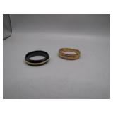 18k Gold and Black Titanium Rings, Size 10