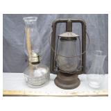 Vintage Style Lantern and Oil Lamp Set