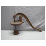 Rustic Cast Iron Hand Crank Tool with Charm