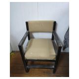 Solid Wood Chair with Cushioned Seat and Back