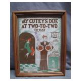 Framed Sheet Music: My Cuteyï¿½s Due At Two-To-Two