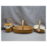 3 Handwoven Longaberger Baskets